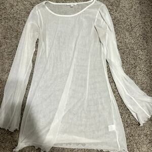 honey punch white mesh dress